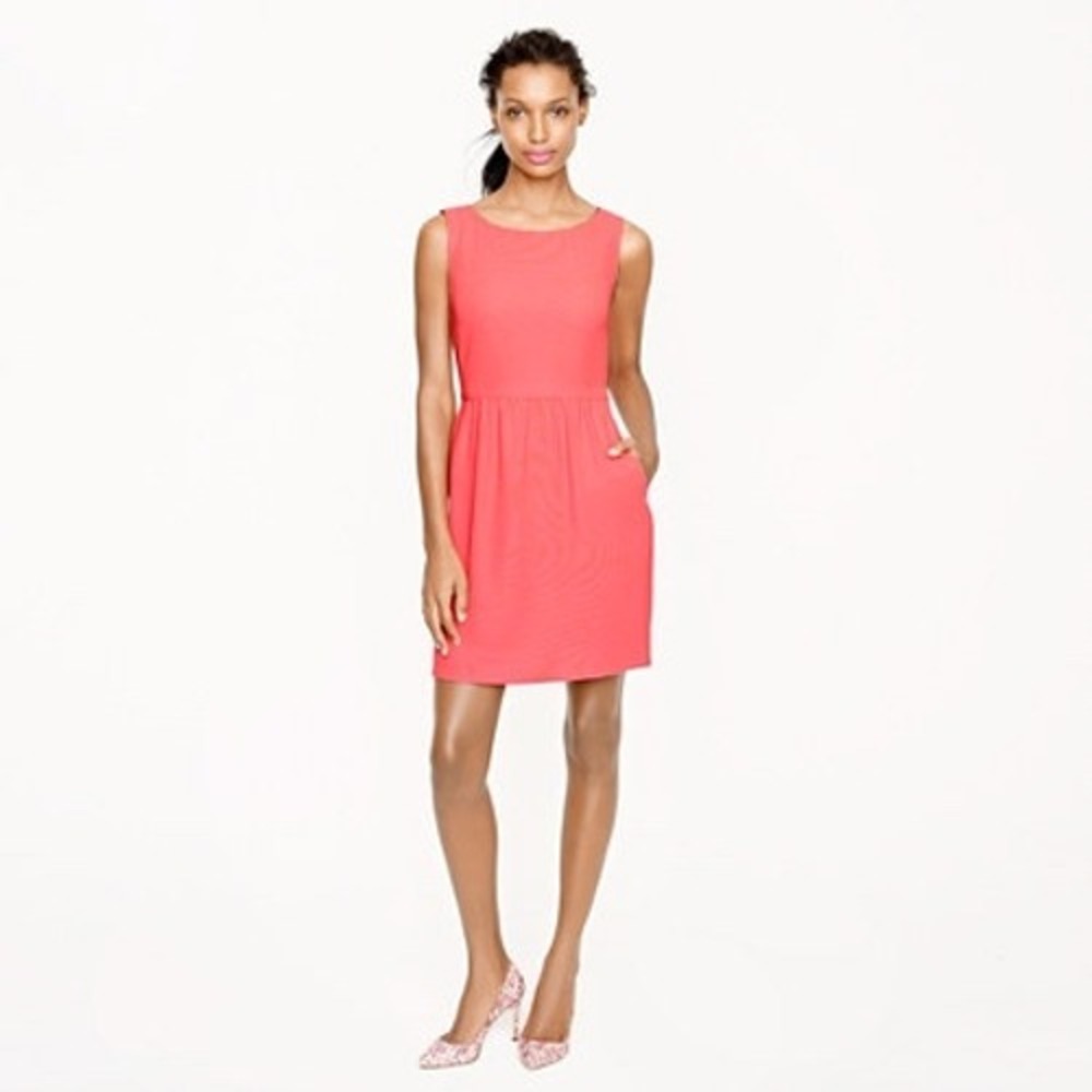J.Crew Camille Coral Sleeveless Fit and Flare Summer Dress Size XXS
